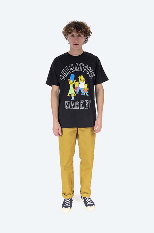 Βαμβακερό μπλουζάκι Market Chinatown Market x The Simpsons Family OG Tee CTM1990346 μαύρο AA00