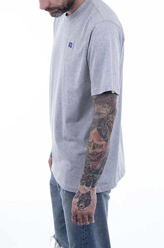 Bavlněné tričko Russell Athletic Athletic Short Sleeve Tee šedá E06002