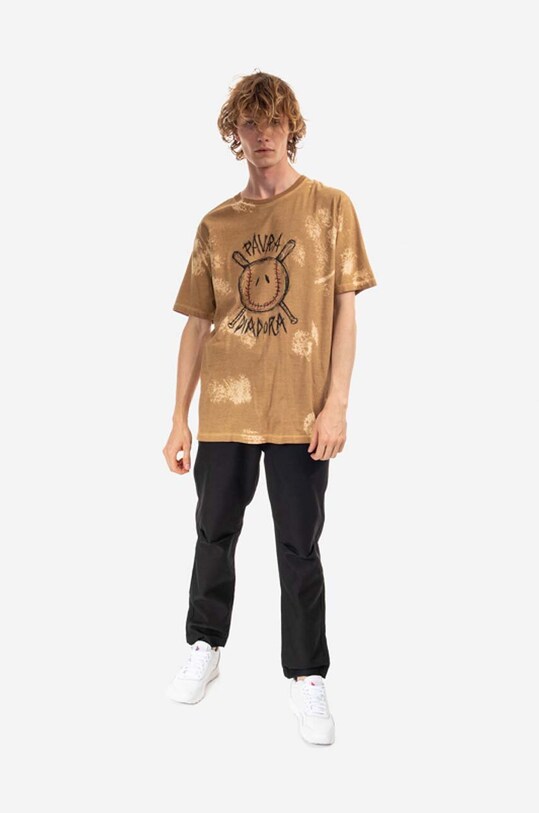 Clothing Diadora cotton T-shirt x Paura Logo 502.176766 maroon