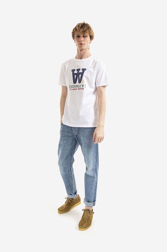 Wood Wood t-shirt bawełniany Ace Typo T-shirt 10285700.2222 biały AA00