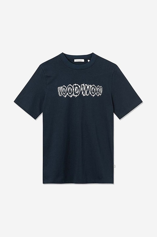 Oblečení Bavlněné tričko Wood Wood Bobby Shatter Logo T-shirt 12225707.2489 námořnická modř
