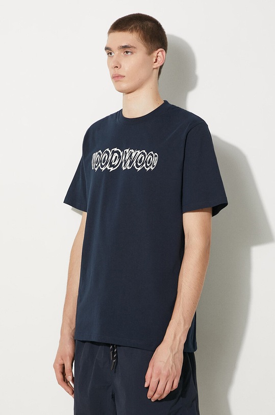 Wood Wood cotton t-shirt Bobby Shatter Logo T-shirt navy 12225707.2489