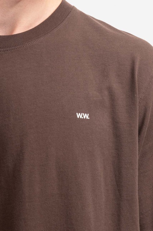Wood Wood t-shirt bawełniany Sami Classic T-shirt brązowy 12235721.2491