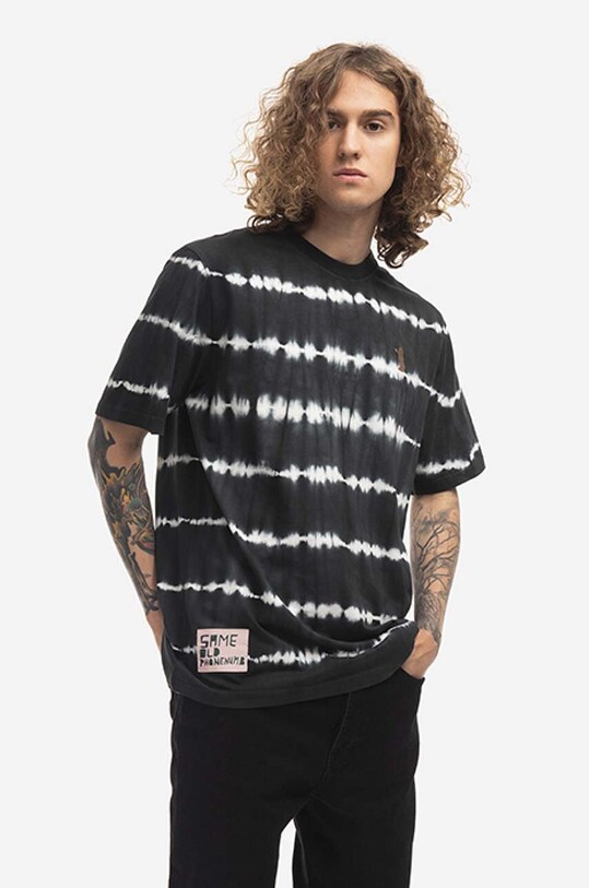 Wood Wood t-shirt bawełniany x Bobby Paris wzorzyste czarny 12235710.2489