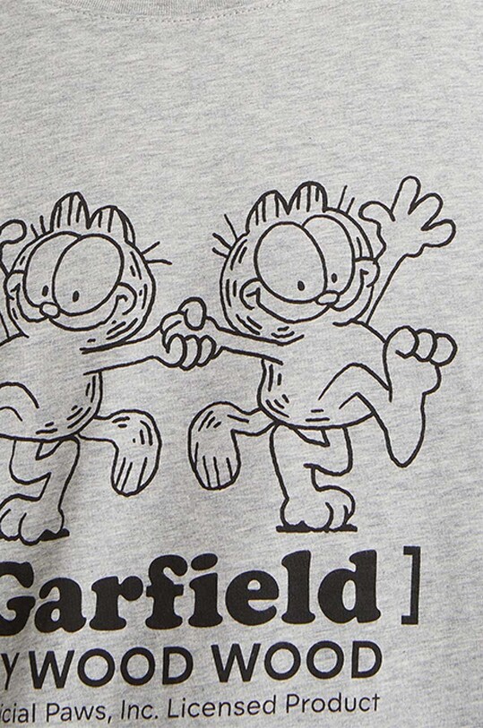 Ρούχα Βαμβακερό μπλουζάκι Wood Wood Ace x Garfield 30045701.2222 γκρί