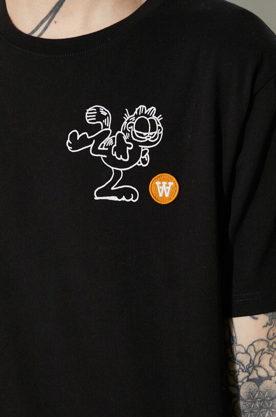 Памучна тениска Wood Wood Ace x Garfield 30045705.2222 черен