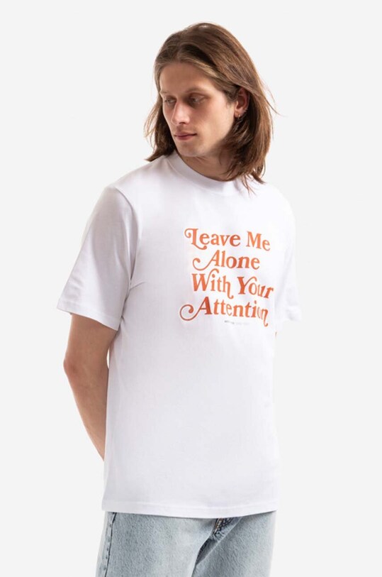 Wood Wood tricou din bumbac Bobby Leave Me Alone 50025702.2489