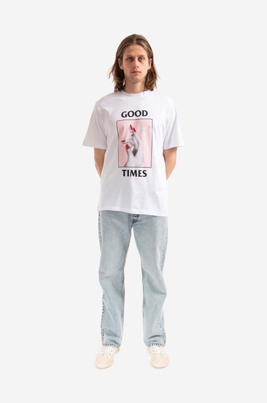 Wood Wood t-shirt bawełniany Bobby Good Times 50025706.2489 biały AA00