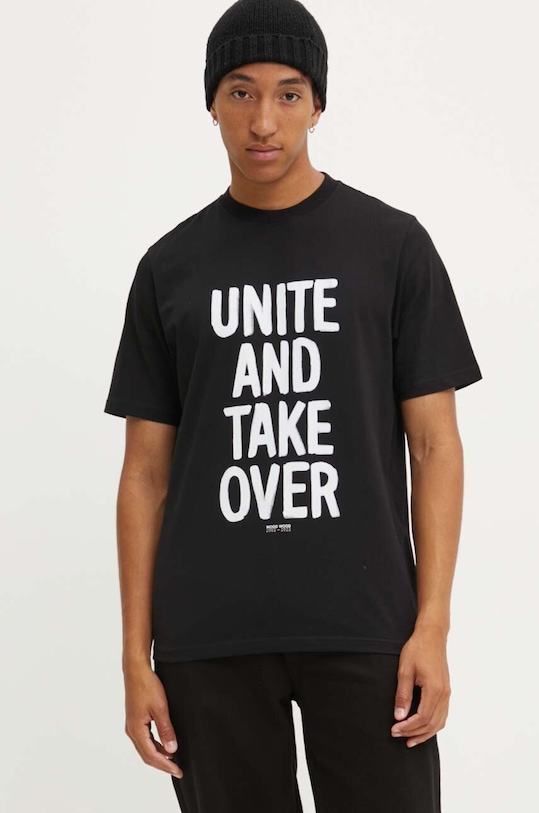 Bavlněné tričko Wood Wood Bobby Shoplifters 50025711.2489 černá AA00