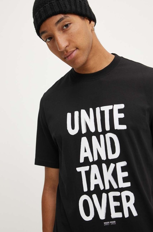 Bavlněné tričko Wood Wood Bobby Shoplifters 50025711.2489 černá