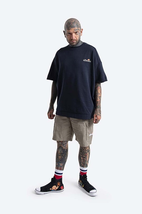 Bavlnené tričko Ellesse Smettila Sweatshirt SHJ11946 tmavomodrá AA00