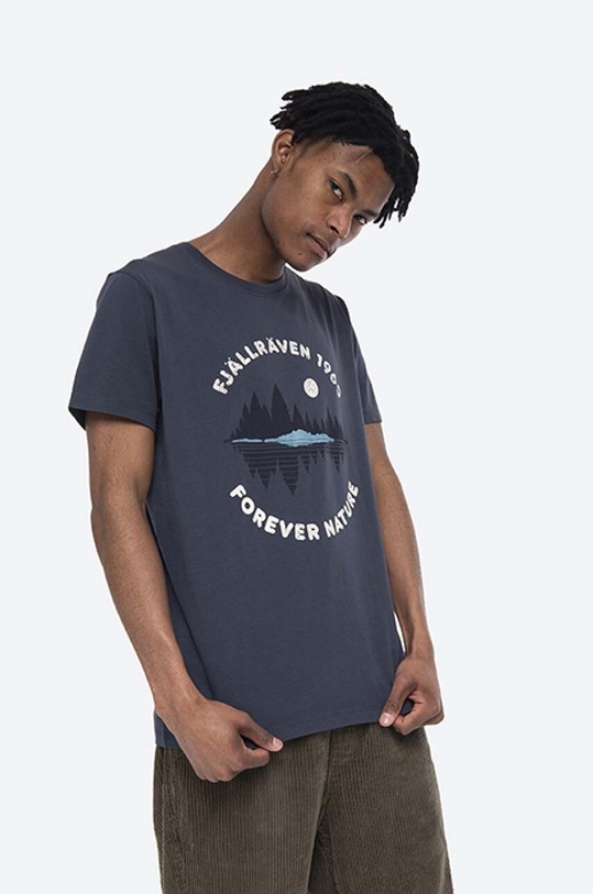 Fjallraven t-shirt bawełniany Forest Mirror F87045 granatowy