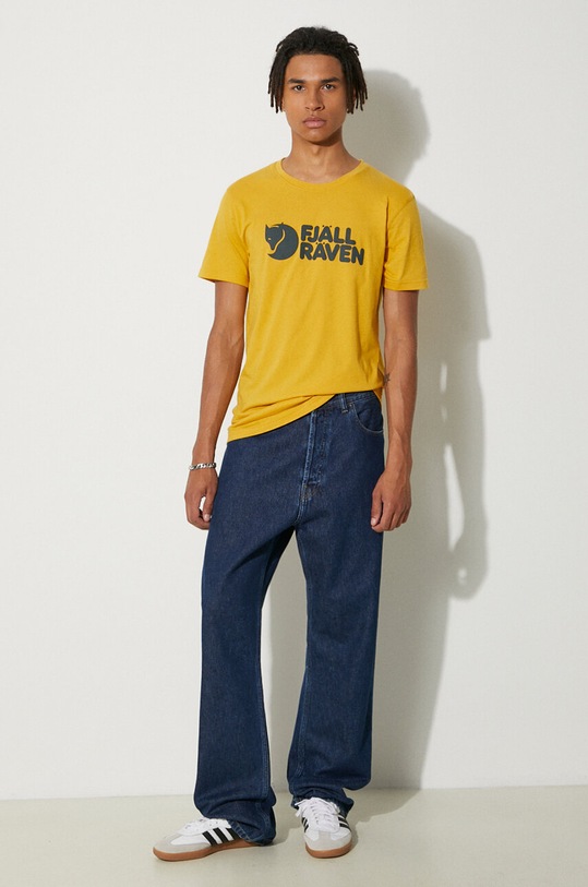 Bavlněné tričko Fjallraven Logo F87310 žlutá AA00