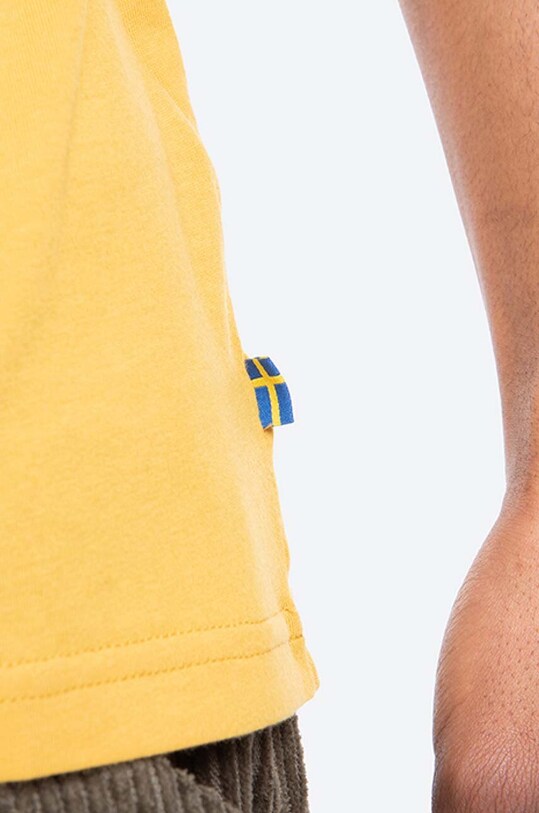 Бавовняна футболка Fjallraven Logo F87310 жовтий