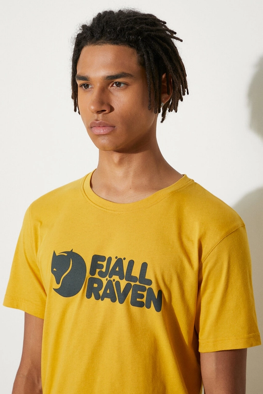 Fjallraven cotton T-shirt Logo F87310 yellow