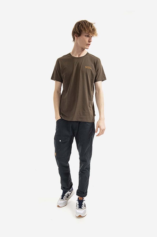 Fjallraven tricou din bumbac Tornetrask F87314 verde AA00