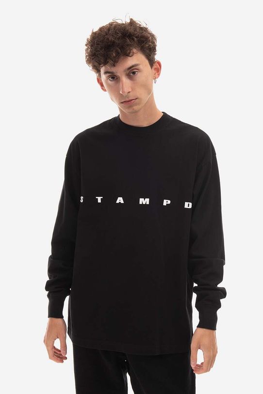 STAMPD cotton longsleeve top relaxed black SLA.M2992LT
