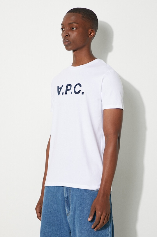 A.P.C. t-shirt bawełniany Vpc Blanc biały COBQX.H26586