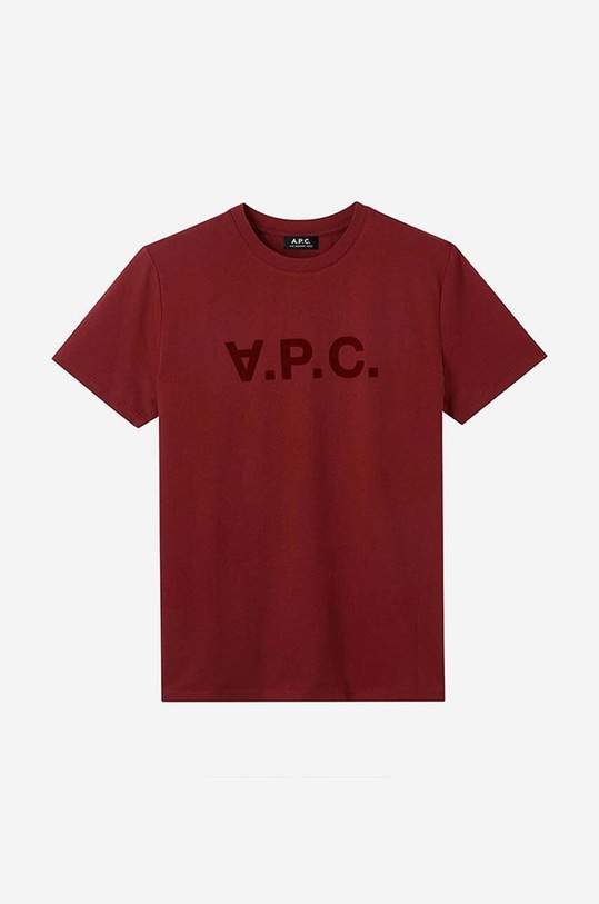 Βαμβακερό μπλουζάκι A.P.C. Vpc Kolor μπορντό COBQX.H26943