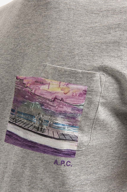 A.P.C. t-shirt bawełniany Elias szary COEEV.H26090