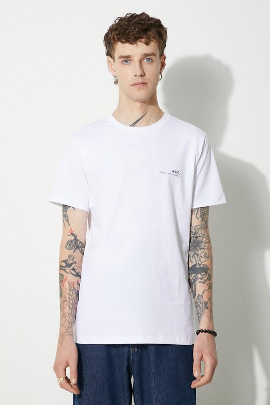 A.P.C. t-shirt bawełniany Item F nadruk biały COEOP.H26904