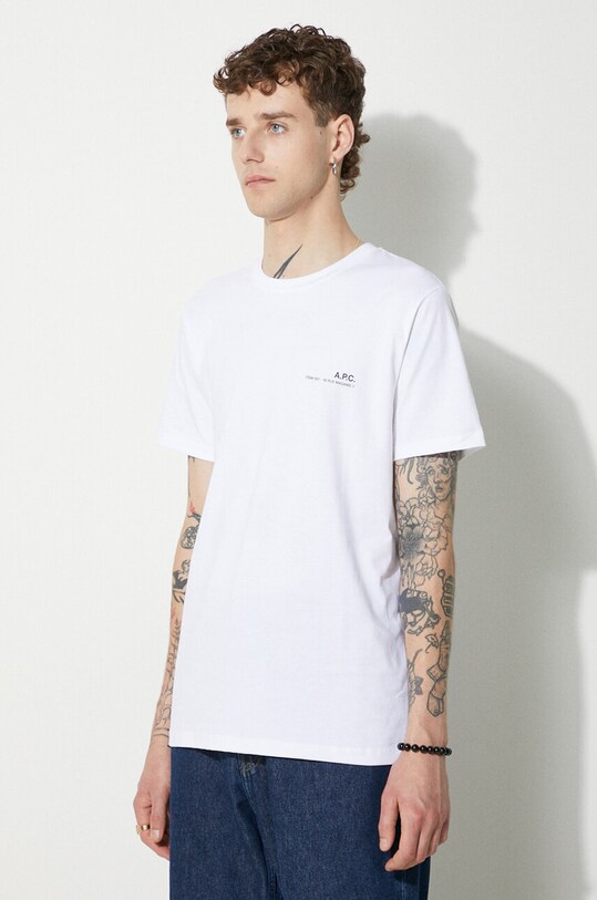 Одяг Бавовняна футболка A.P.C. Item F COEOP.H26904 білий