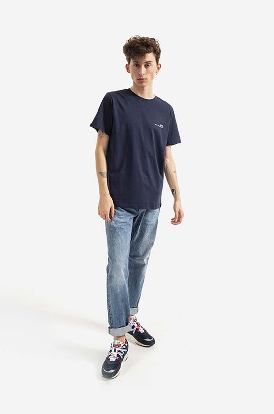 A.P.C. tricou din bumbac Item F COEOP.H26904 bleumarin AA00