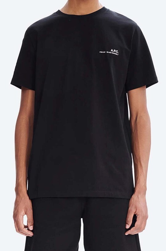 A.P.C. t-shirt bawełniany Item F czarny COEOP.H26904