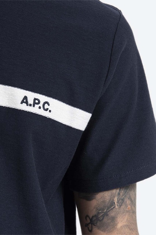 A.P.C. cotton T-shirt Yukata navy COCLI.H26853