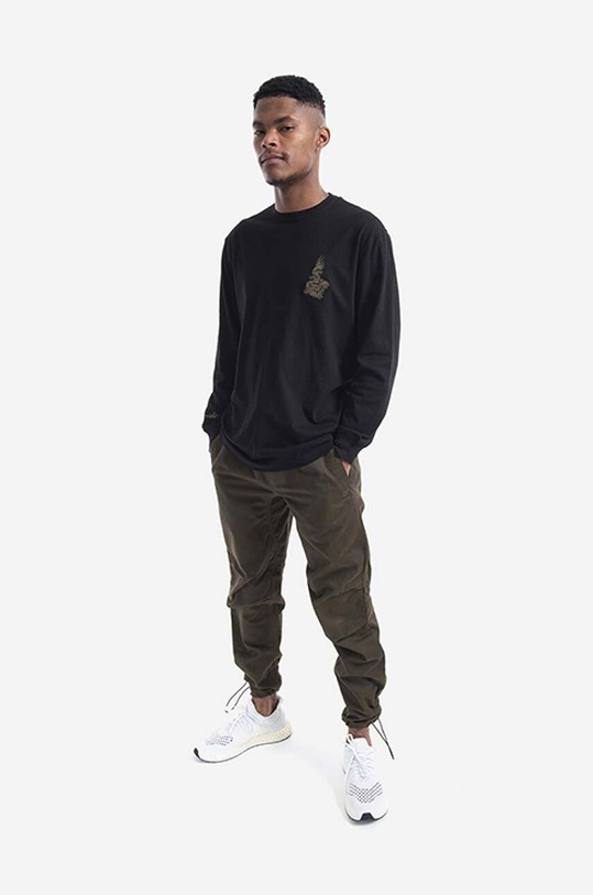 Maharishi cotton longsleeve top 3644.BLACK black AA00