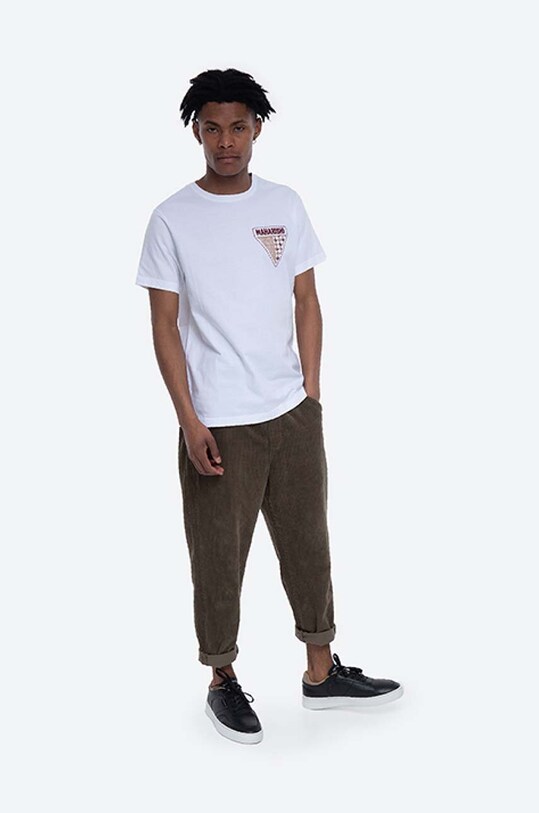 Maharishi t-shirt bawełniany 6300.WHITE biały AA00