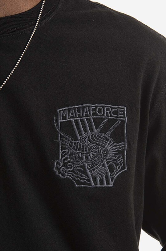 Maharishi longsleeve bawełniany Maha Force Longsleeve T-shirt czarny 8074.BLACK