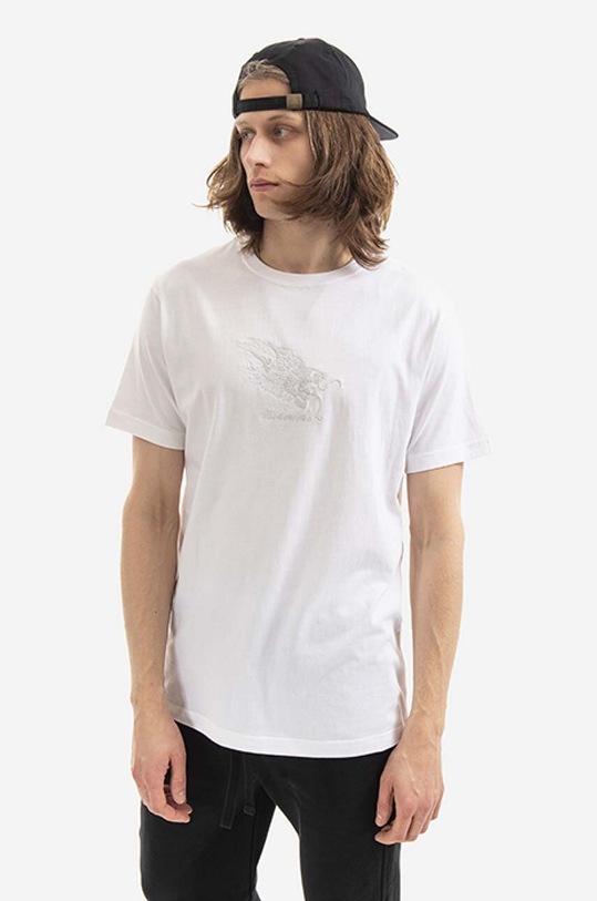 Maharishi cotton T-shirt Tibetan Dragon T-shirt Washed regular white 8129.WHITE