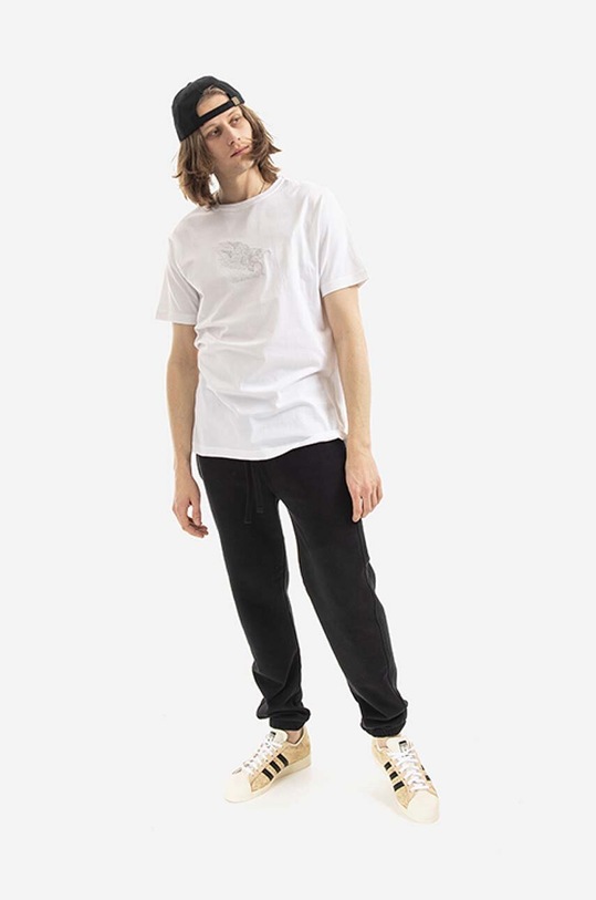 Maharishi cotton T-shirt Tibetan Dragon T-shirt Washed 8129.WHITE white AA00