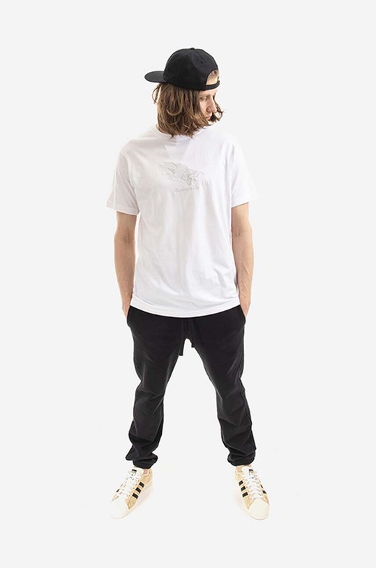 Maharishi cotton T-shirt Tibetan Dragon T-shirt Washed 8129.WHITE