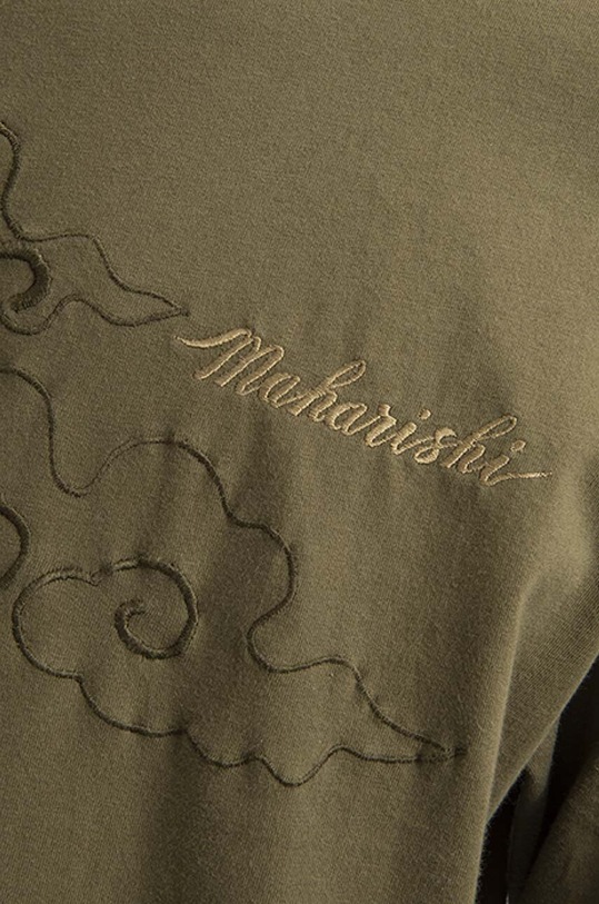 Maharishi cotton longsleeve top Tibetan Dragon green 8130.OLIVE