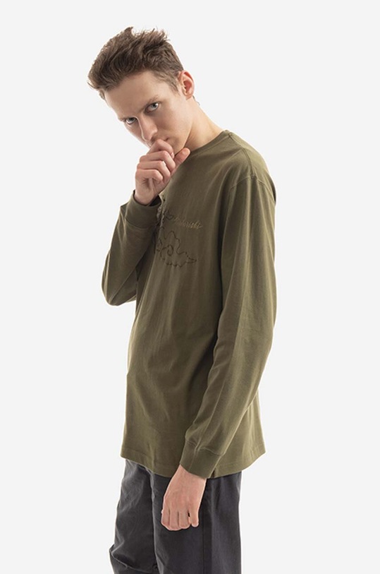 Maharishi cotton longsleeve top Tibetan Dragon 8130.OLIVE