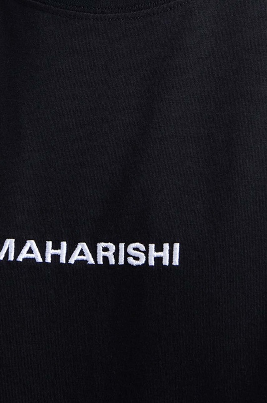 Maharishi cotton longsleeve top Miltype Embroider T-shirt black 9162.BLACK