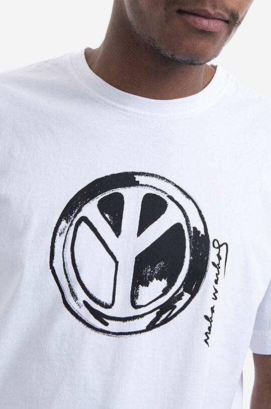 Maharishi t-shirt bawełniany Warhol Peace T-Shirt biały 9491.WHITE