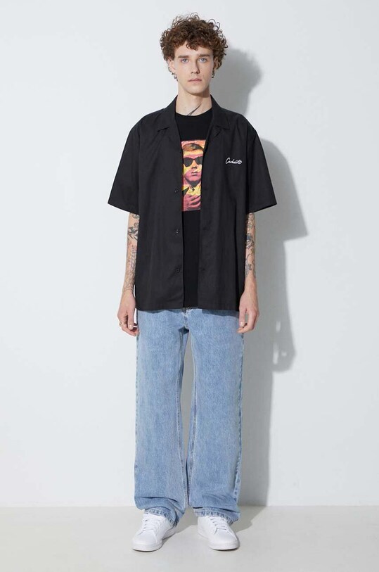 Хлопковая футболка Maharishi Warhol Polaroid Portrait T-Shirt OCJ 9711.BLACK чёрный AA00
