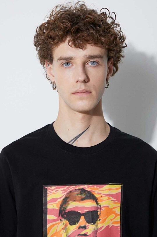 Хлопковая футболка Maharishi Warhol Polaroid Portrait T-Shirt OCJ 9711.BLACK чёрный