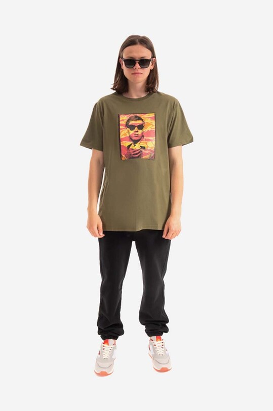 Maharishi t-shirt in cotone Warhol Polaroid Portrait T-Shirt OCJ 9711.OLIVE verde AA00
