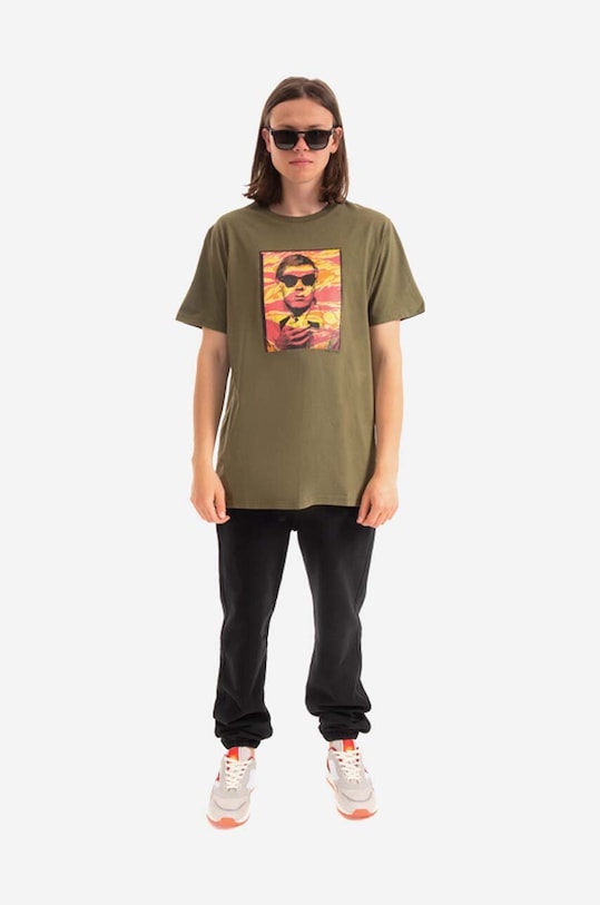 Bavlněné tričko Maharishi Warhol Polaroid Portrait T-Shirt OCJ 9711.OLIVE zelená AA00