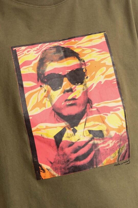 Maharishi t-shirt in cotone Warhol Polaroid Portrait T-Shirt OCJ verde 9711.OLIVE
