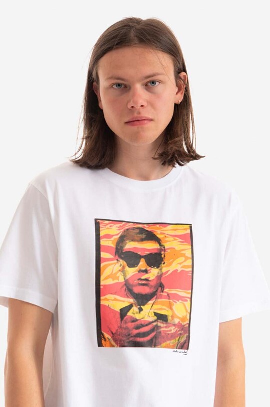 Bavlnené tričko Maharishi Warhol Polaroid Portrait T-Shirt OCJ biela 9711.WHITE