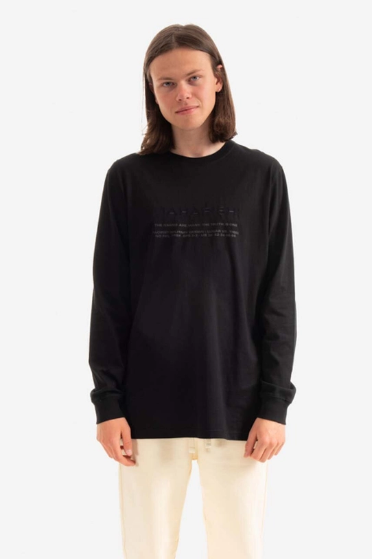 Maharishi longsleeve bawełniany 9754.BLACK czarny