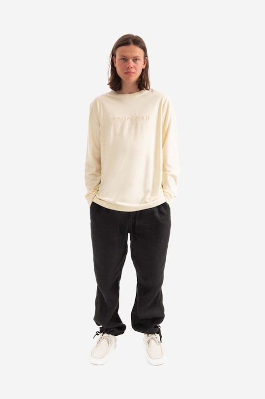Bavlněné tričko s dlouhým rukávem Maharishi 9754.ECRU béžová AA00