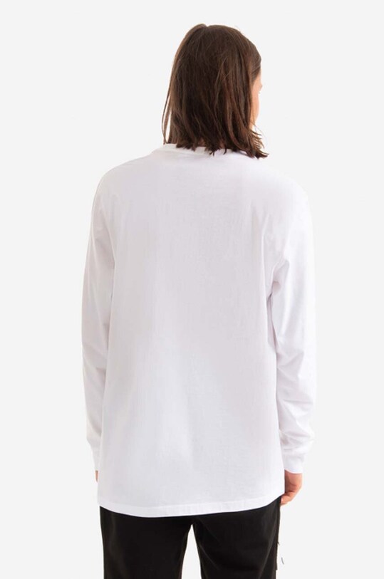 Odzież Maharishi longsleeve bawełniany Miltype Embroidered L/S T-Shirt 9754.WHITE biały