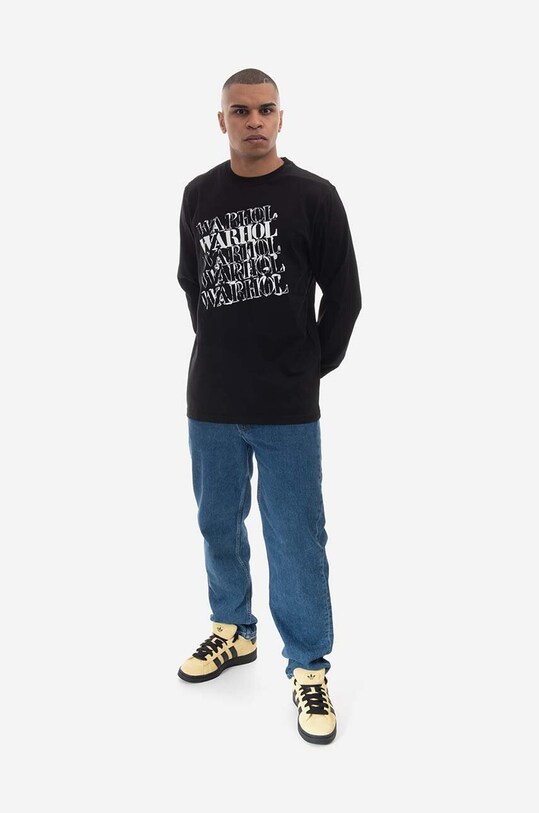 Памучна блуза с дълги ръкави Maharishi Andy Warhol Airborne L/S T-shirt 9923 BLACK 9923.BLACK черен AA00