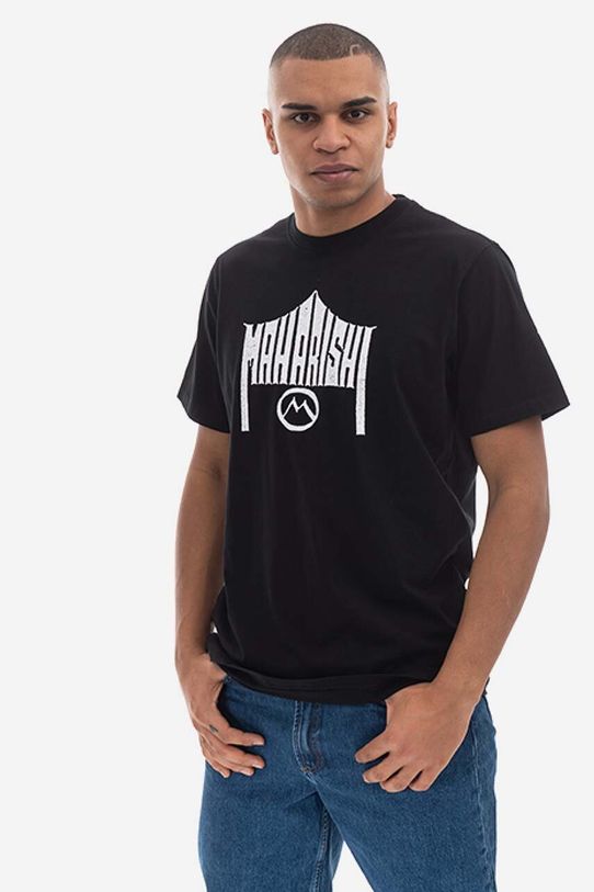 Maharishi t-shirt bawełniany nadruk czarny 9928.BLACK